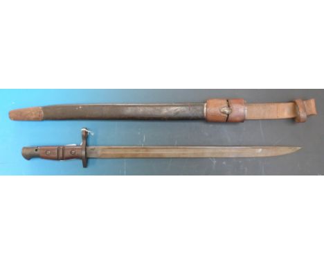 WWI US 1917 Remington bayonet in original leather scabbard 