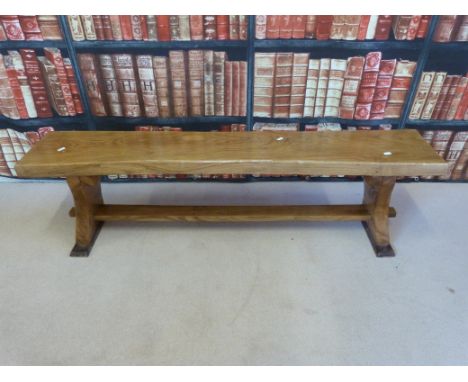 A bespoke elm bench or hall seat in the Arts and Crafts manner (L 150cm)