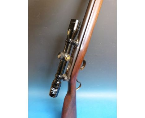 A Vickers .22 underlever rifle serial number V35741 with original model 10 - 4 x 32 scope.  PLEASE NOTE THAT A VALID RELEVANT