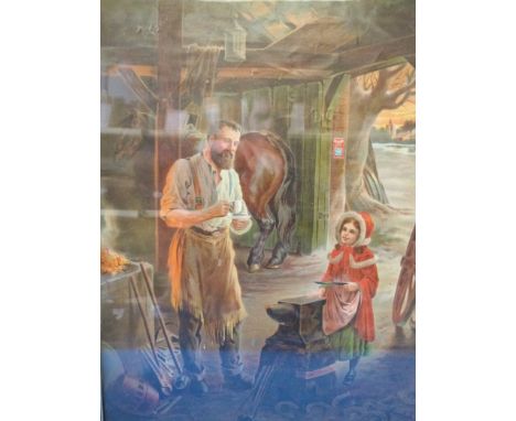 A framed advertising print for Nectar Tea "The Cup That Cheers" (overall size 57 x 44cm) 