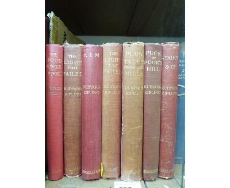 Four works by Rudyard Kipling including a first edition of "Stalky & Co" (1899) and three later editions of "Puck of Pook's H