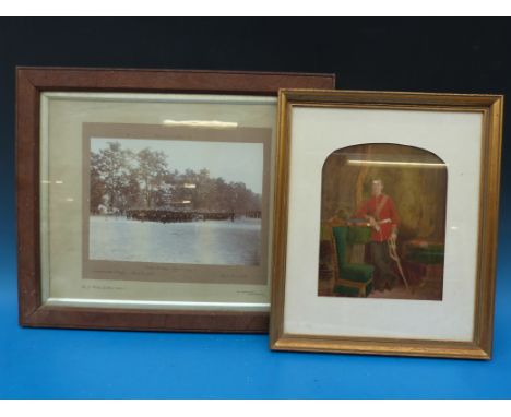 An 1897 photograph of Royal Naval Field Battery together with a framed picture of an army officer 