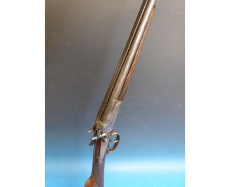 A Belgian .410 double barrelled side by side shotgun, 30 inch barrels, serial number 65392, with engraved detail  and dolphin