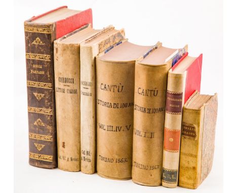 NO RESERVE Letteratura italiana e grammatica. Lotto di 6 opere in 7 volumiIl lotto comprende: Pellico Silvio. Tragedie. Roma: