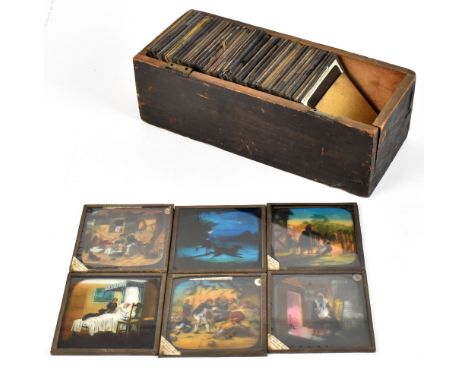 A group of magic lantern slides including Rip Van Winkle, topographical, etc.Additional InformationHeavy wear throughout.