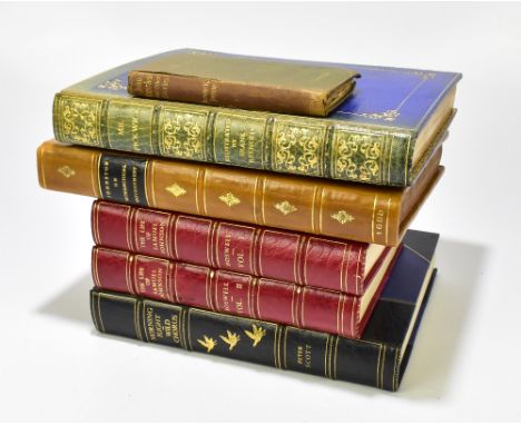 SCOTT, PETER; 'Morning Flight', a book of wildfowl, gilt tooled blue cloth and leather bindings, 'Mr Pickwick' illustrated by