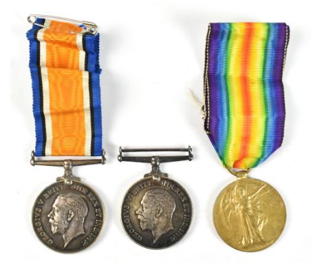 A World War I War and Victory Medal duo awarded to 5333 Pte. H. Simpson K.O.Y.L.I. Kings own Yorkshire Light Infantry and a s