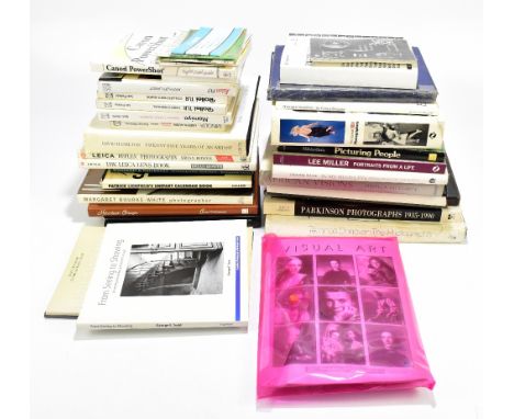 A group of books and publications on photography including Lee Millar Portraits from a Life, Margaret Bourk-White Photographe