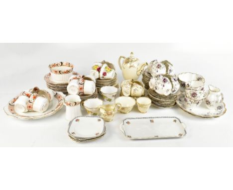 A collection of various part tea services including Grosvenor China, Melba Ware etc.