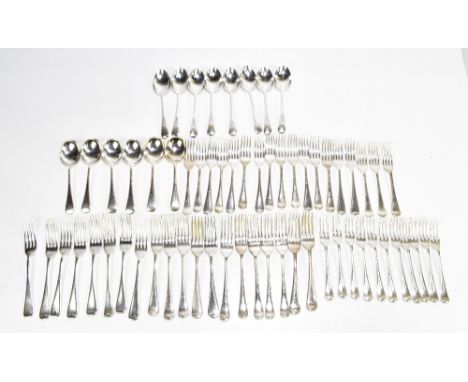 A small&nbsp;quantity of assorted silver plated flatware.