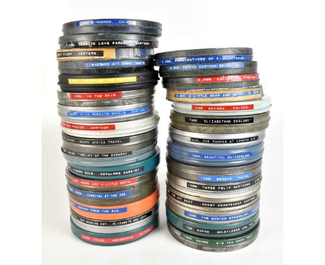 FILM/CINEMA & PROJECTION INTEREST; thirty 16mm and 9.5mm format film reels of mixed interest including Havana, Beautiful Swit