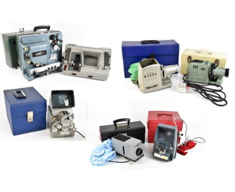 FILM/CINEMA & PROJECTION INTEREST; six projectors by Muray, Aico (Tri-editor), Romanslide 35, Aldis, Elf RM-1 and Boots, also