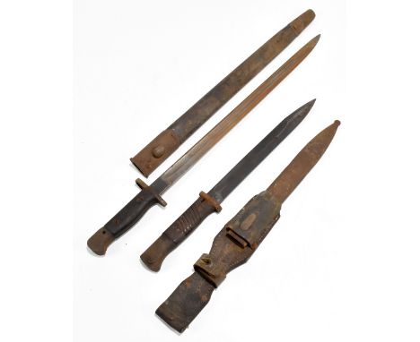 Two bayonets including a 1907 Pattern British example, each complete with scabbard, length of largest 57cm.Additional Informa