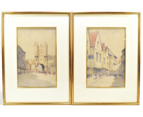 VICTOR NOBLE RAINBIRD (1888-1936); a pair of watercolours, 'Nicklegate York' and 'In the Shambles York', both signed lower le