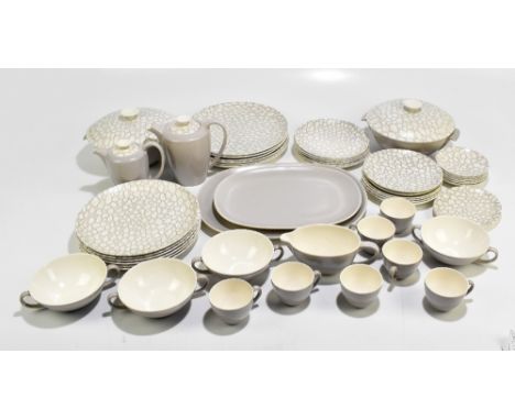 POOLE POTTERY; a forty-six piece dinner and tea service decorated in the 'Grey Pebbles' pattern.Additional InformationMinimal