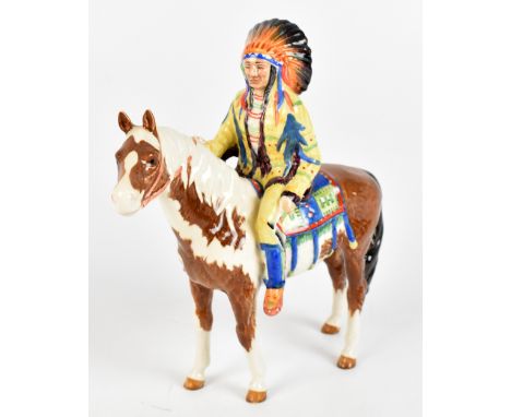 BESWICK; a model of a mounted Native American,&nbsp;height 21cm.Additional InformationMinimal wear, but good condition. Due t