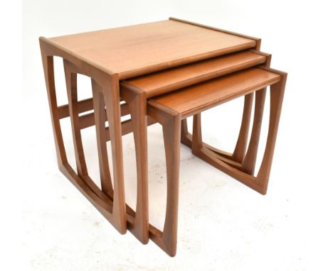 G-PLAN; a teak nest of three graduated coffee tables.Additional InformationLight scratches, sunlight damage.