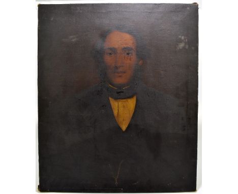 19TH CENTURY ENGLISH SCHOOL; oil on canvas, portrait of a gentleman, 76.5 x 63.5cm, unframed.Additional InformationThe oil is