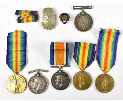 Six World War I Medals comprising a War and Victory duo awarded to 487505 Pte. W. Evans C.A.M.C., two single War Medals award