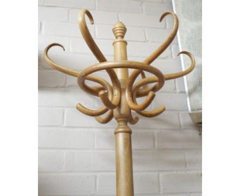 A light Bentwood style hat and coat stand 
