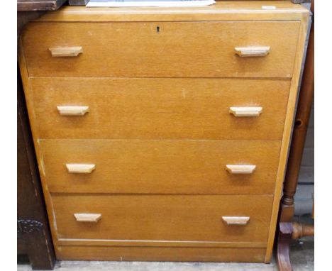 Light oak chest with four long drawers 2'3" wide