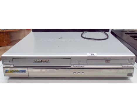 A Panasonic DVD/CD player with cassette tape player 
