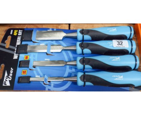 A new four piece wood chisel set 