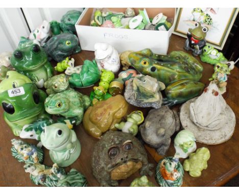 A very large collection of assorted ceramic and other frogs 