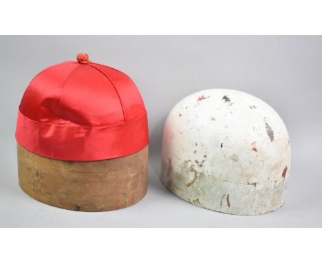 Two Vintage Wooden Wig Stands, Missing Supports