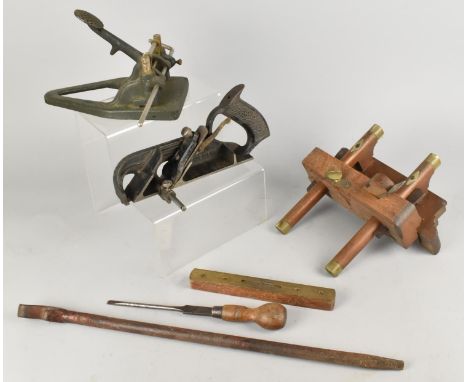 A Collection of Various Vintage Tools to Comprise Marples &amp; Sons Plough Plane with War Department Crows Foot Stamp and Da
