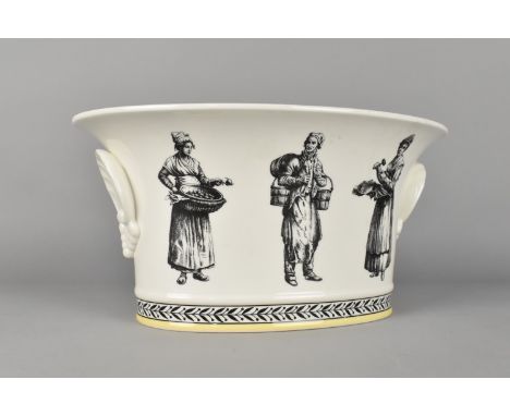 A Large Villeroy &amp; Boch Audun Ferme Planter with Shell Stylised Handles, 30x15cm high