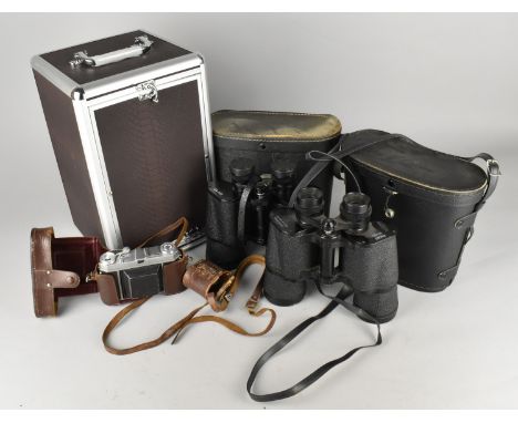 A Collection of Sundries to Comprise Two Cased Binoculars to Include Prinz, Kodak Camera and Jewellery Case