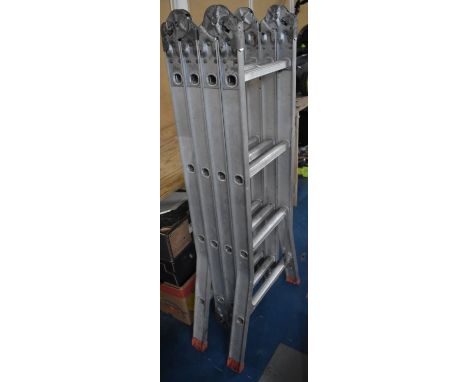 A Four Section Aluminium Decorators Ladder