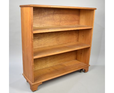 A Late 20th Century Pine Three Shelf Open Bookcase, 94cms Wide and 83cms High