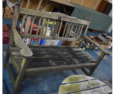 A Wooden Garden Bench, 150cms Wide