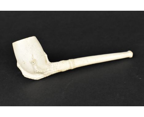 A 19th Century Clay Pipe with Claw Bowl, 11cms Long