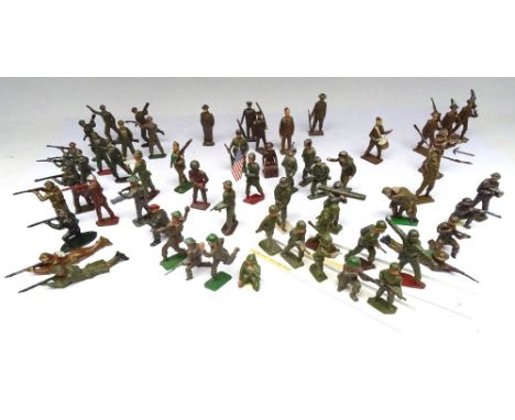 World War II by Crescent, Hill, Cherilea, Britains second grade and others including two Hill Infantry marching with intercha