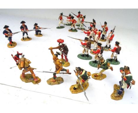 Britains matte series American Revolution mostly British forces sets 17281 52nd Foot, 17351 40th Foot Command, 17355 62nd Foo