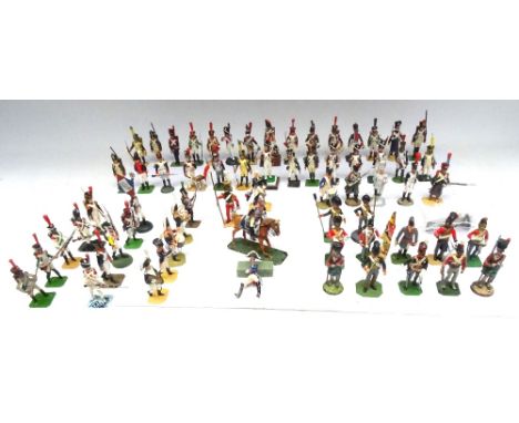 Napoleonic 1st Empire 54mm Models twelve British Army, mostly French, one mounted WELL DETAILED, some unfinished or LOW GRADE