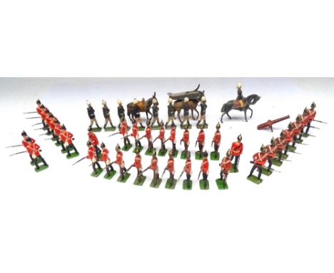 Britains Mountain Artillery (dusty), and Infantry on guard, East Kent, West Surrey and Somerset Light Infantry with Officer (