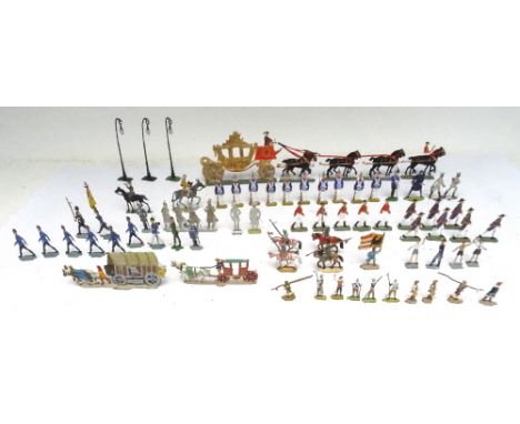 Flat, semi-flat and small scale figures various historical subjects, five in plastic (Condition Very Good, a few damaged or u