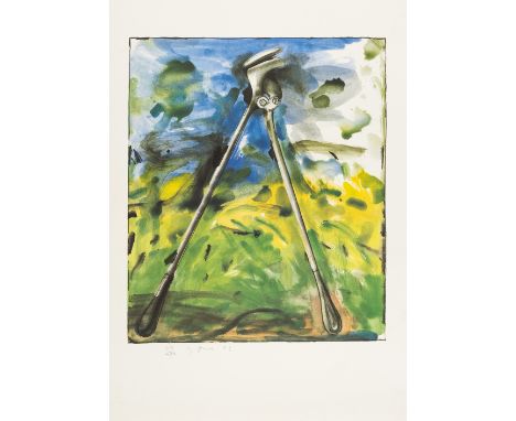 Jim Dine (b. 1935)The Astra Tool Lithograph printed in colours, 1985, signed, dated and numbered from the edition of 400 in p
