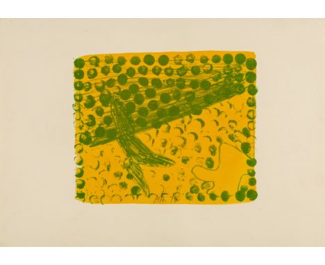 δ Howard Hodgkin (1932-2017)Green Chateau II (Heenk 40)Lithograph printed in green with hand colouring in yellow gouache, 197