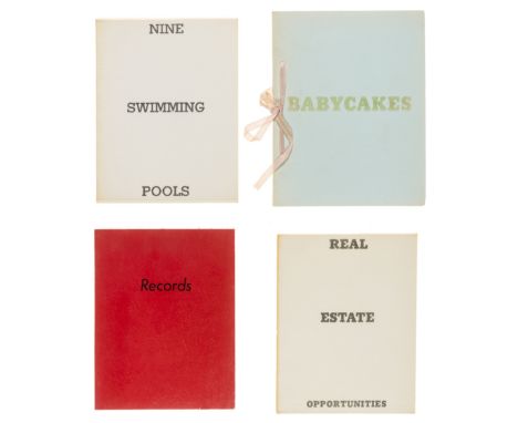 Ed Ruscha (b. 1937)Babycakes with Weights; Real Estate Opportunities; Records; Nine Swimming PoolsFour first edition artist's