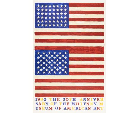 Jasper Johns (b.1930)Two Flags (Whitney Anniversary)Offset lithograph printed in colours, 1980, on Arches wove paper, publish