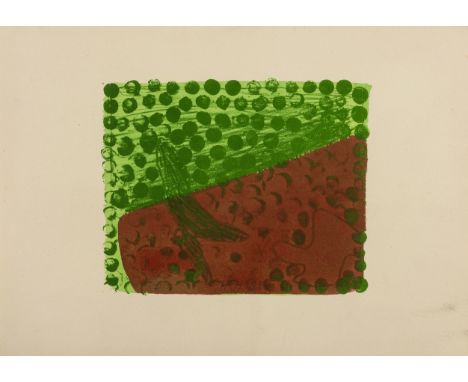 δ Howard Hodgkin (1932-2017)Green Chateau IV (Heenk 42)Lithograph printed in green with hand colouring in green and red gouac
