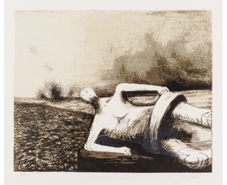 δ Henry Moore (1898-1986)Male Figure in landscape (Cramer 470)Lithograph printed in colours, 1979, signed and inscribed 'S/P'