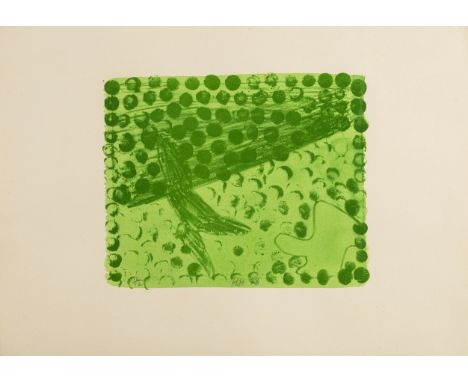 δ Howard Hodgkin (1932-2017)Green Chateau I (Heenk 39)Lithograph printed in green with hand colouring in green gouache, 1978,