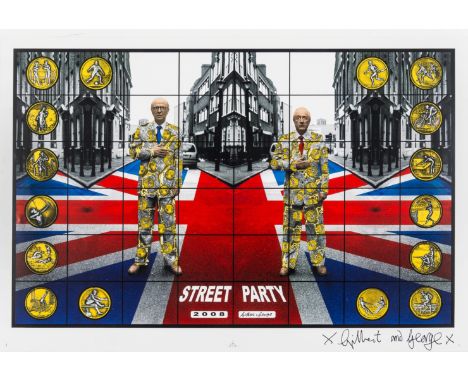 δ Gilbert & George (b.1943 & 1942)Street PartyDigital pigment print in colours, 2008, signed by each artist in black ink, the