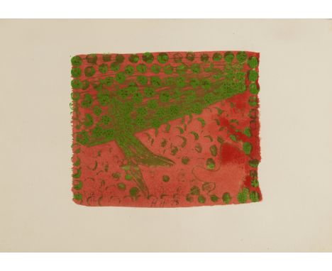 δ Howard Hodgkin (1932-2017)Green Chateau III (Heenk 41)Lithograph printed in green with hand colouring in pink gouache, 1978
